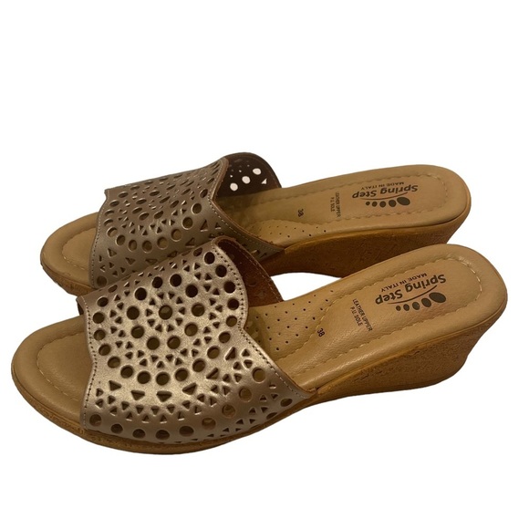 Spring Step Womens Martha Wedge Open Toed Sandal Size 38 (7.5 US) - Picture 3 of 6